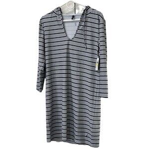 Women's Nautica Hooded Striped Swim Cover Up - Size M